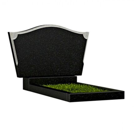 Monument din granit negru DUBLU cu montare