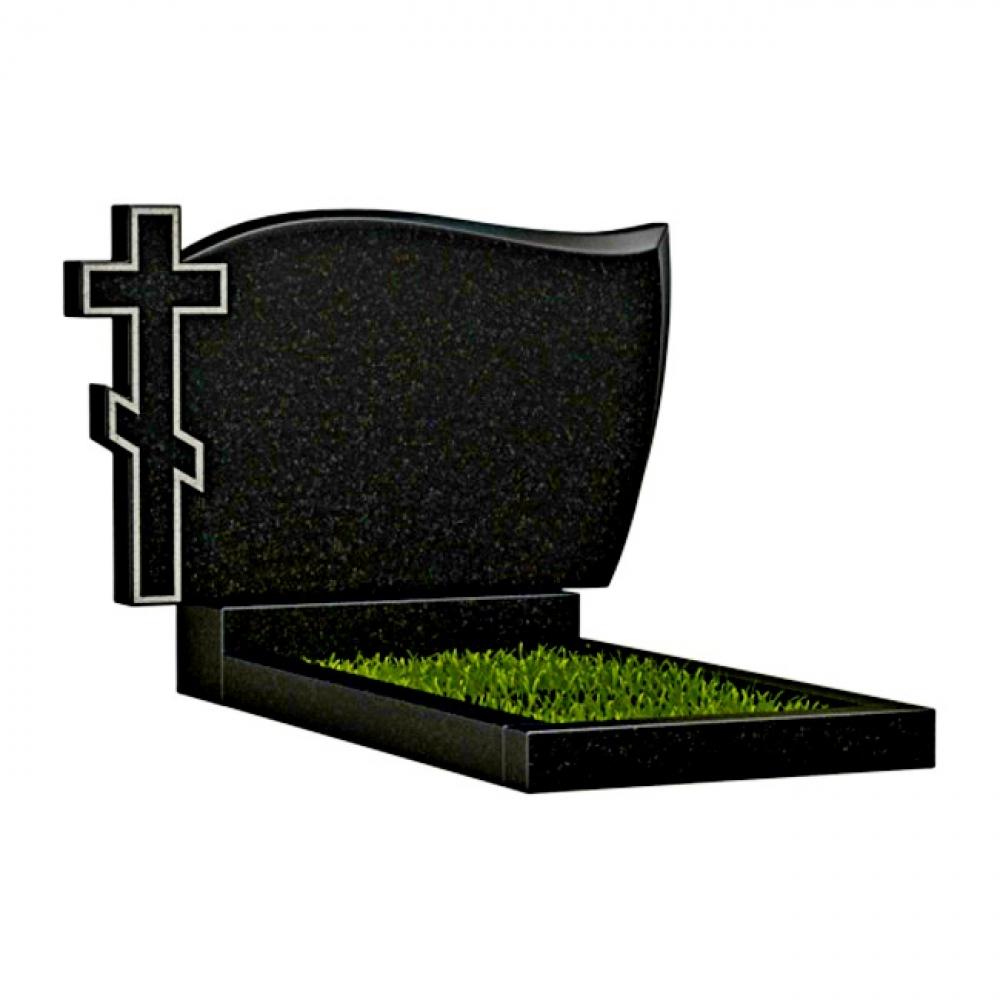091 Monument din granit negru DUBLU cu montare
