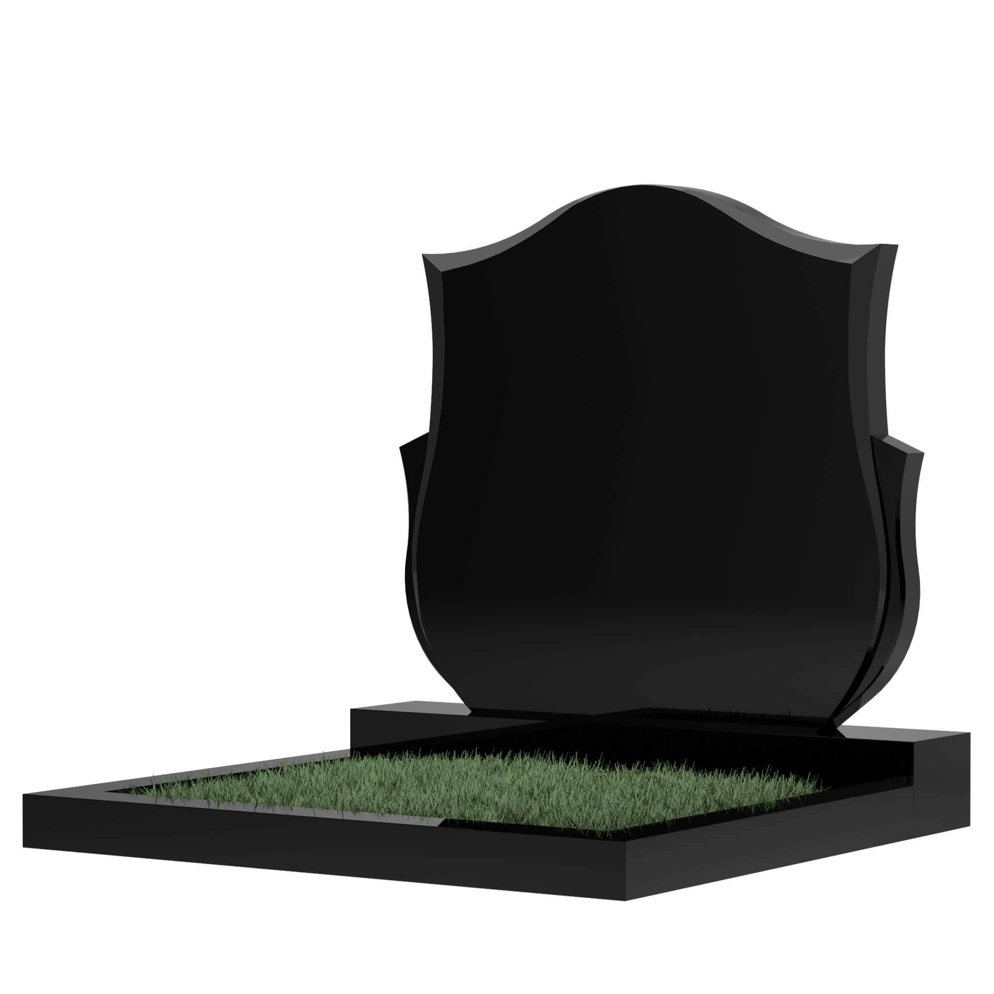 096 Monument din granit negru DUBLU cu montare