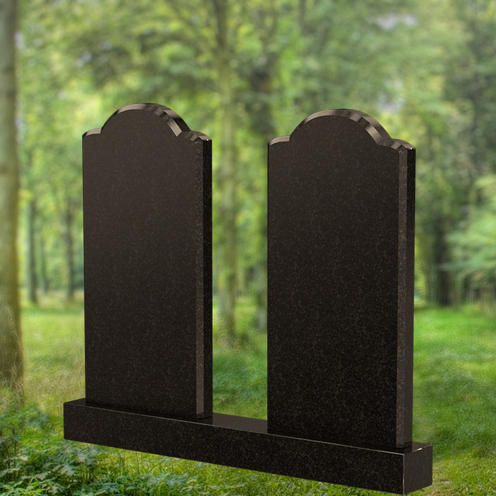 106 Monument din granit negru DUBLU cu montare