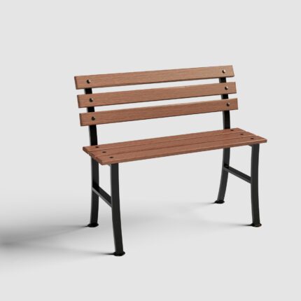 Banca cimitir din metal forjat cu lemn