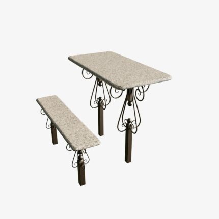 Masa si scaune granit cu picioare metal