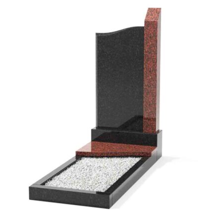 Monument standard din granit roșu cu negru