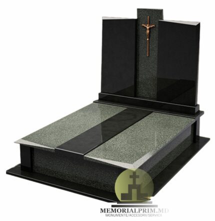 Monument singular premium din granit negru cu montare
