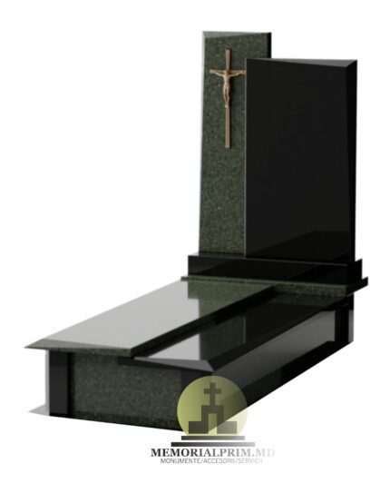Monument singular premium din granit negru cu montare