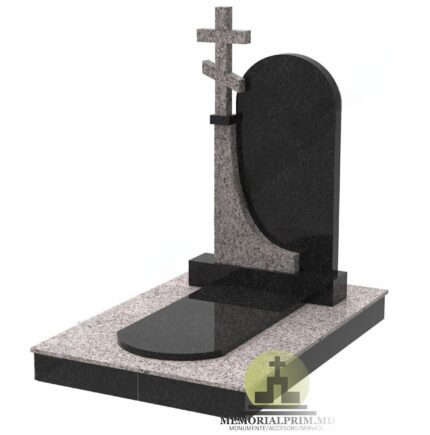 Monument singular din granit negru cu montare